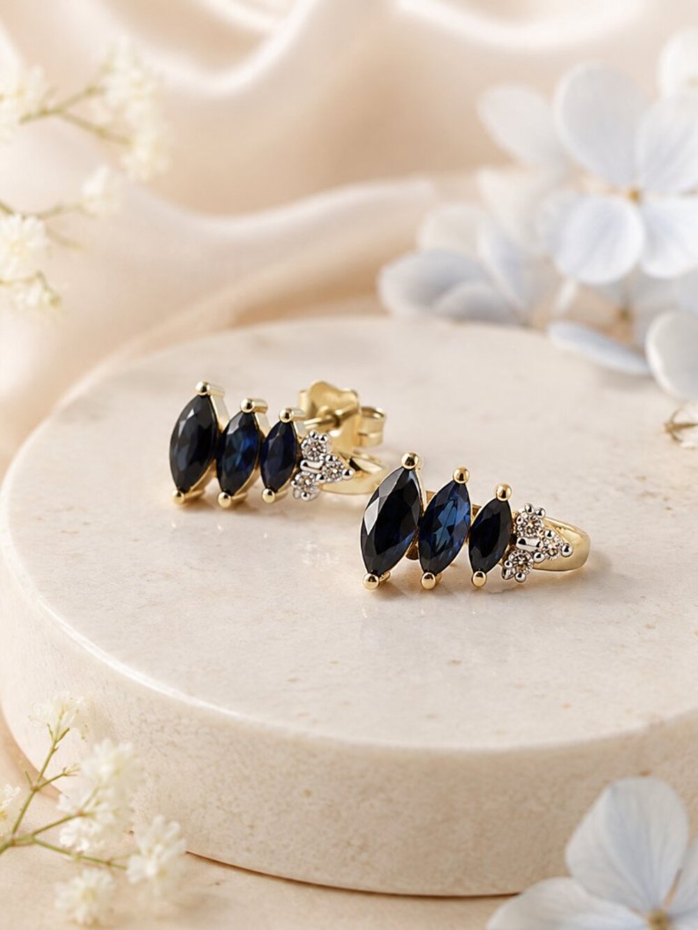 Deep Ocean Sapphire Earrings